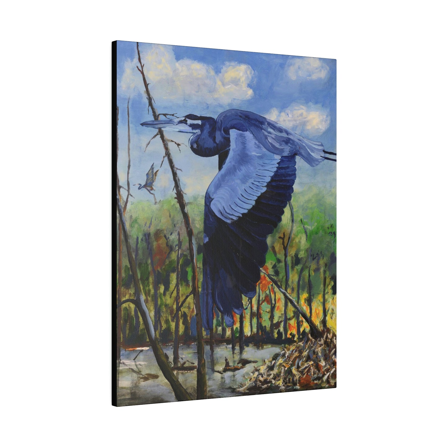 Blue Heron - Matte Canvas, Stretched, 0.75"