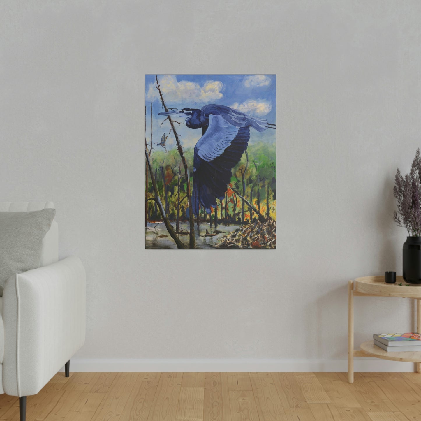 Blue Heron - Matte Canvas, Stretched, 0.75"