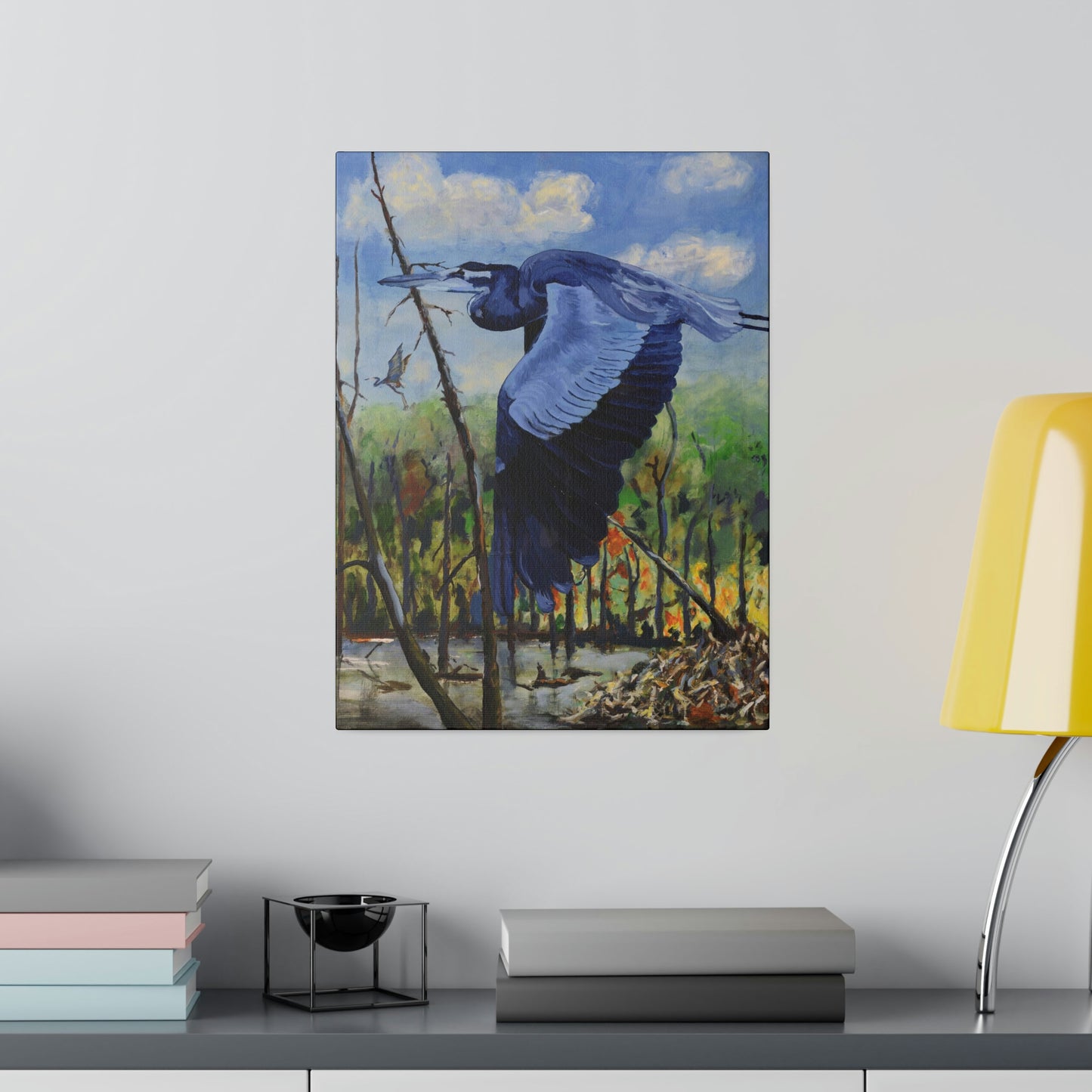 Blue Heron - Matte Canvas, Stretched, 0.75"