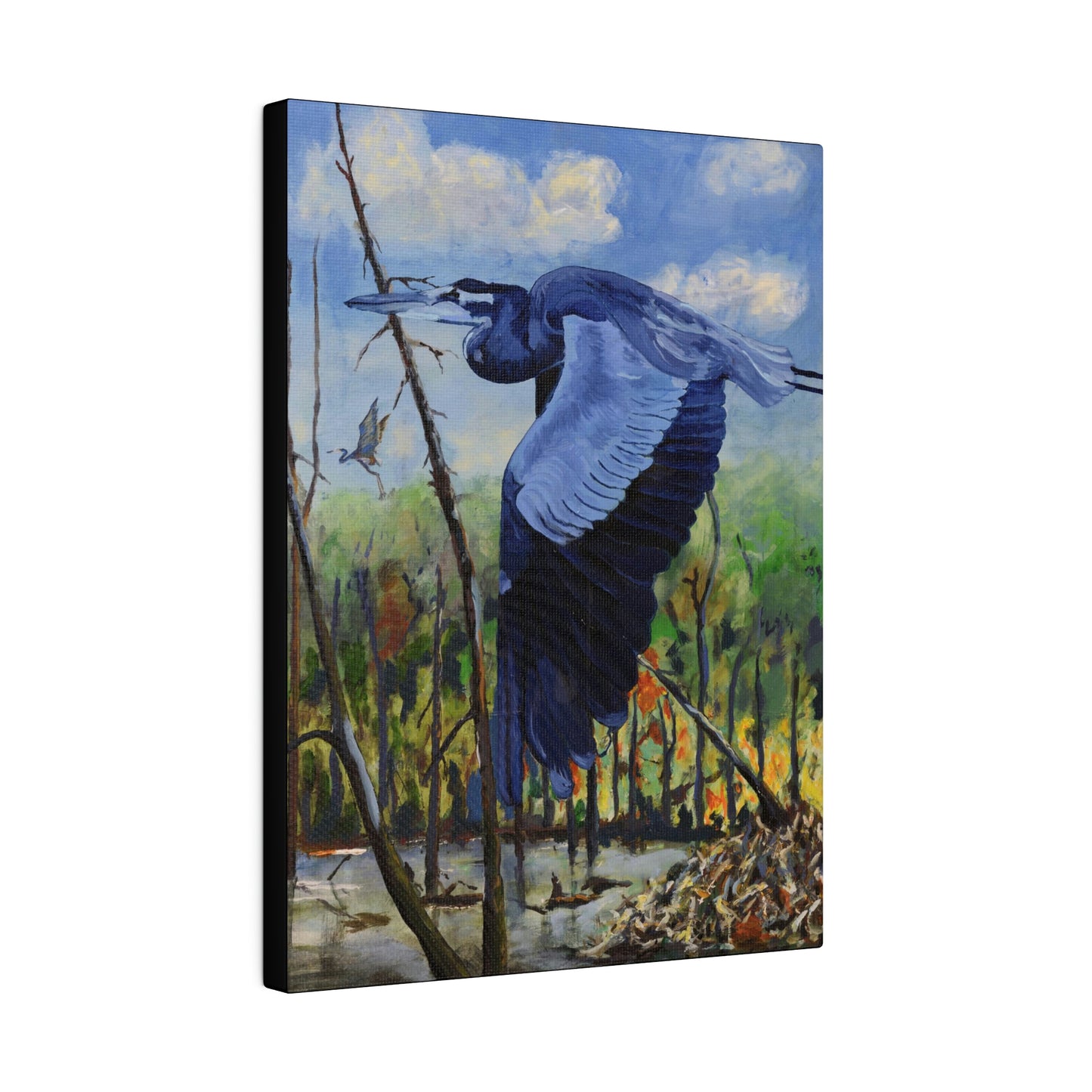 Blue Heron - Matte Canvas, Stretched, 0.75"
