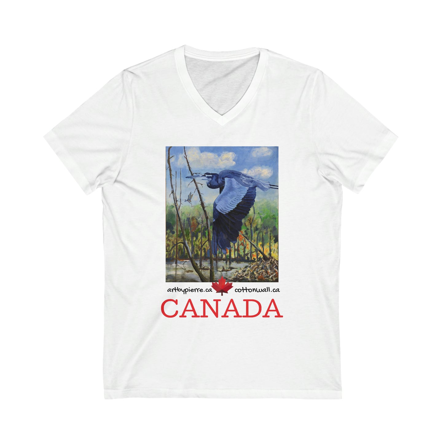 Blue Heron - V-Neck T-shirt