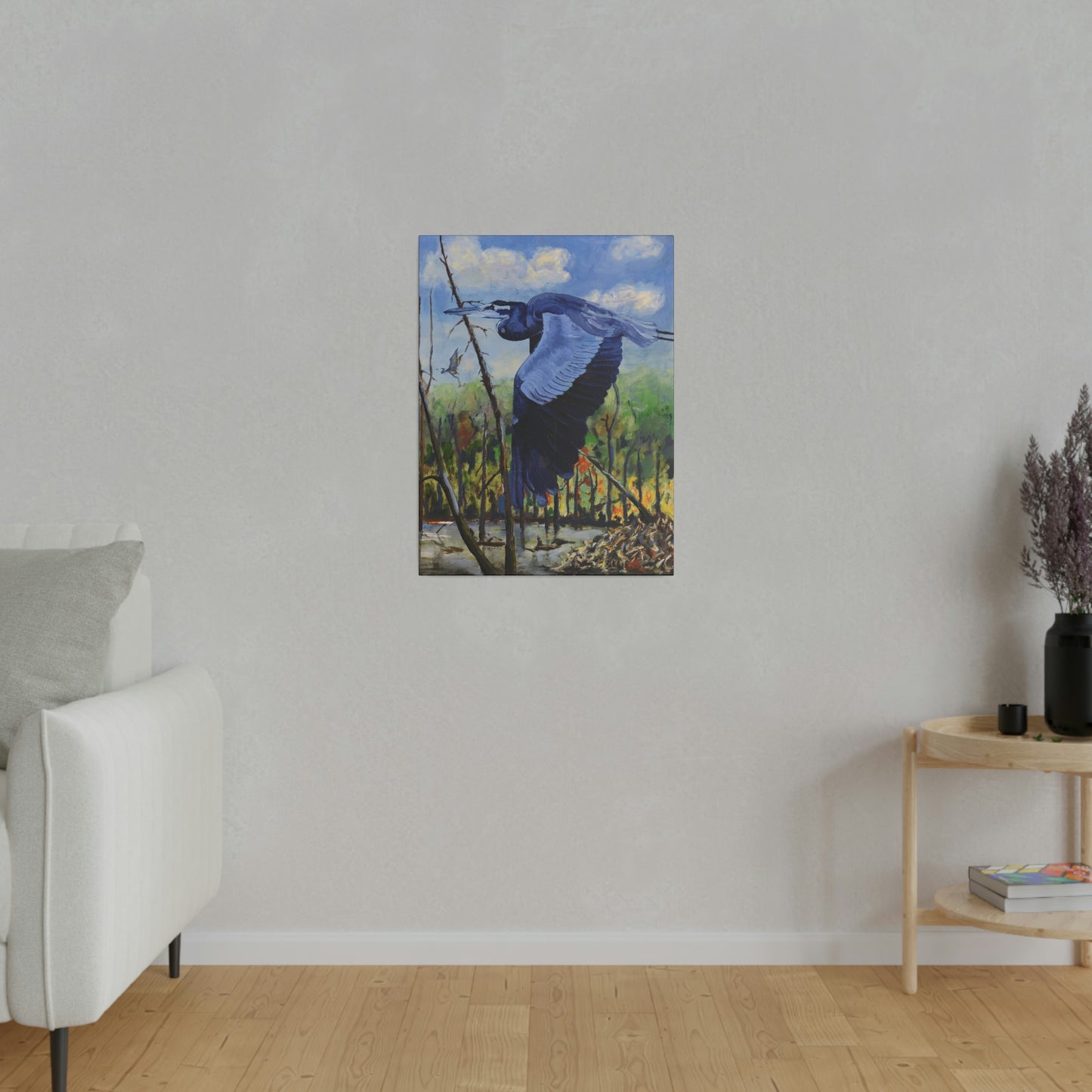 Blue Heron - Matte Canvas, Stretched, 0.75"