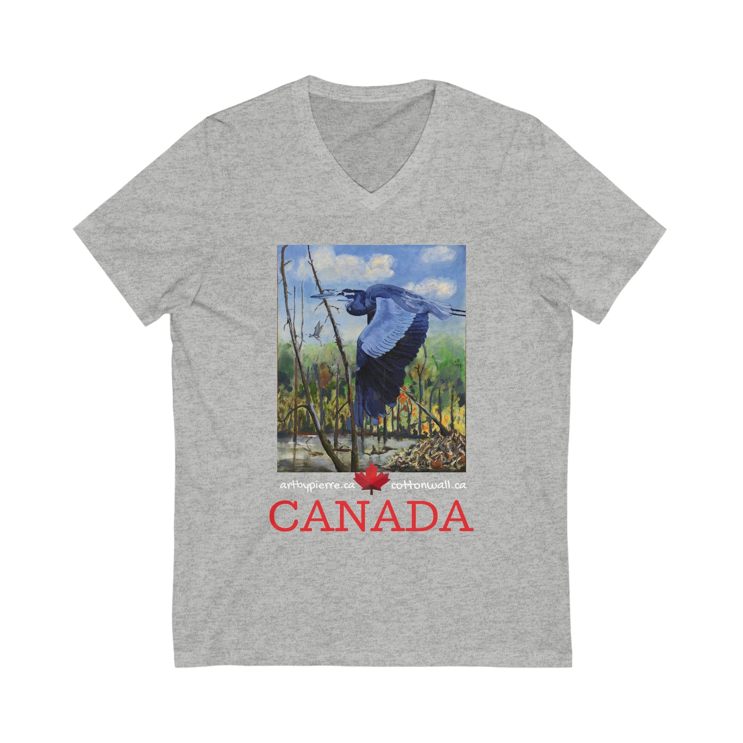 Blue Heron - V-Neck T-shirt