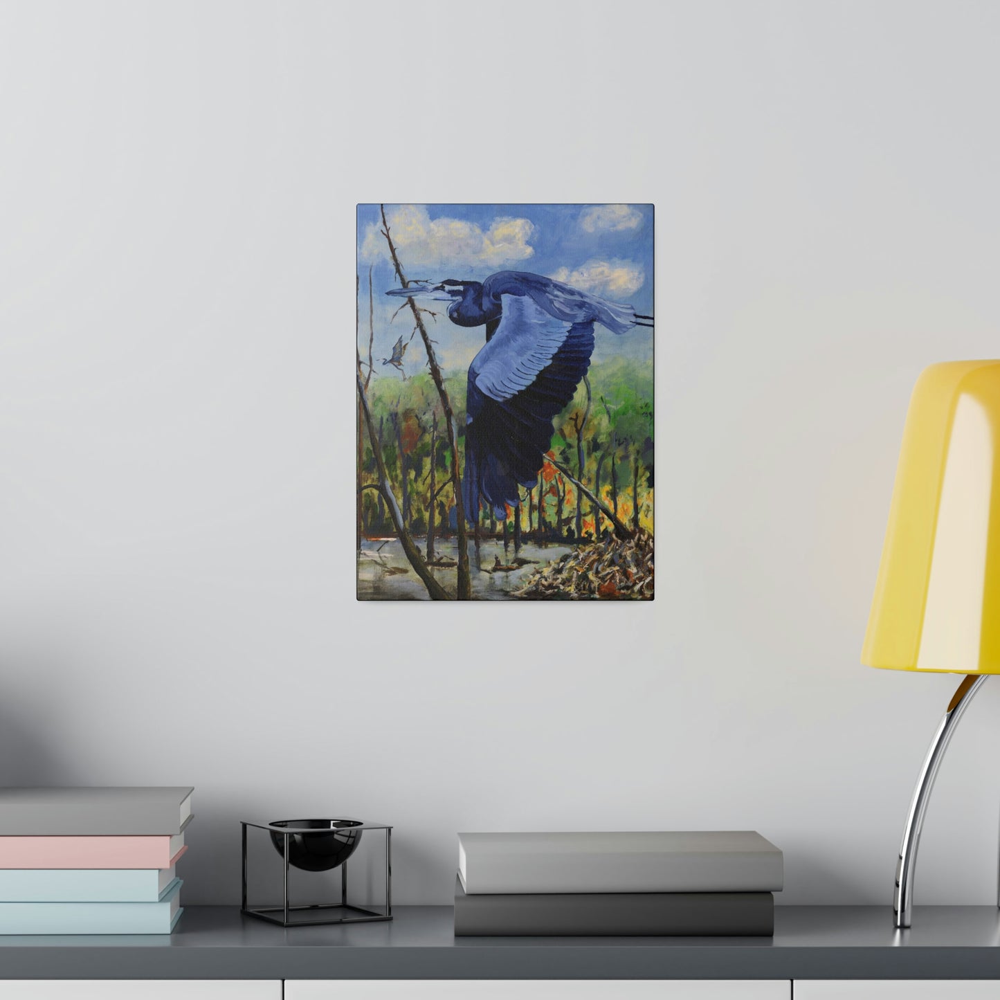 Blue Heron - Matte Canvas, Stretched, 0.75"