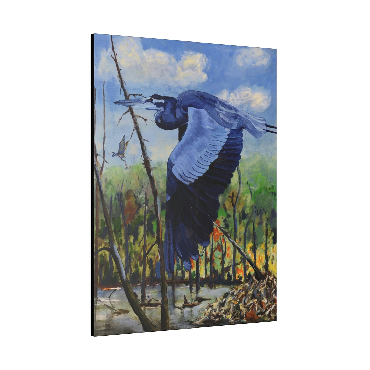 Blue Heron - Matte Canvas, Stretched, 0.75"