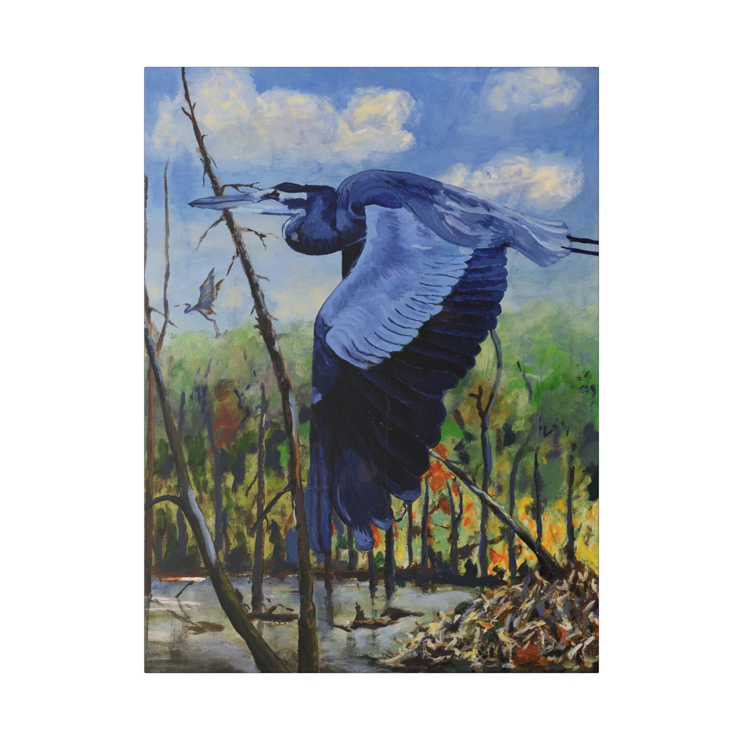 Blue Heron - Matte Canvas, Stretched, 0.75"