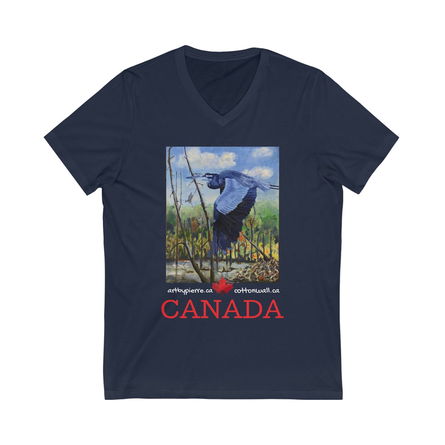 Blue Heron - V-Neck T-shirt