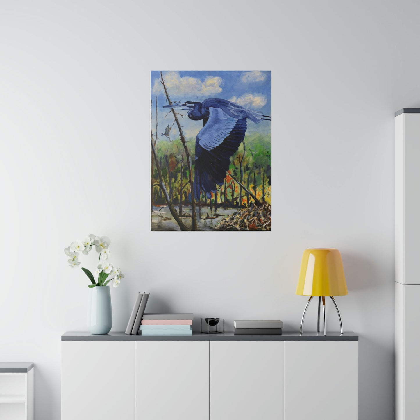 Blue Heron - Matte Canvas, Stretched, 0.75"