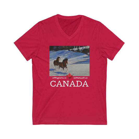 Clydes In Snow - V-Neck T-shirt
