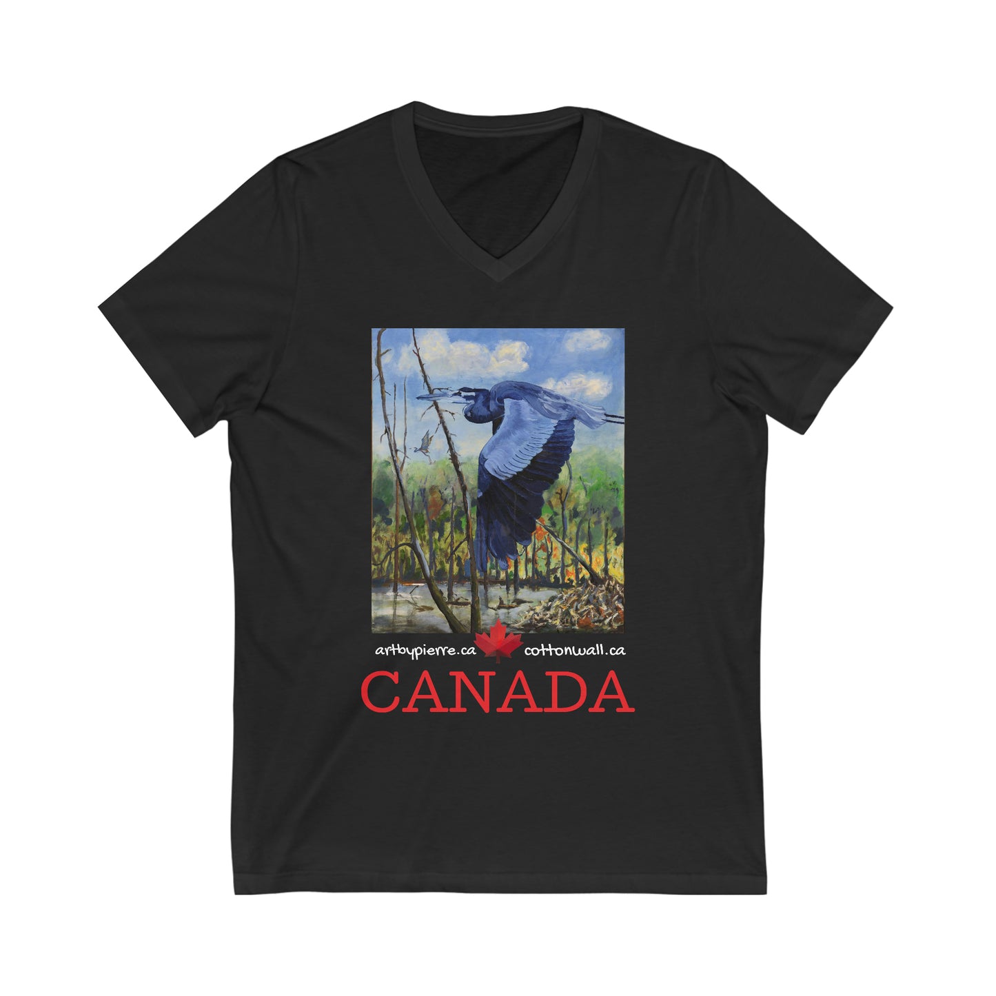 Blue Heron - V-Neck T-shirt