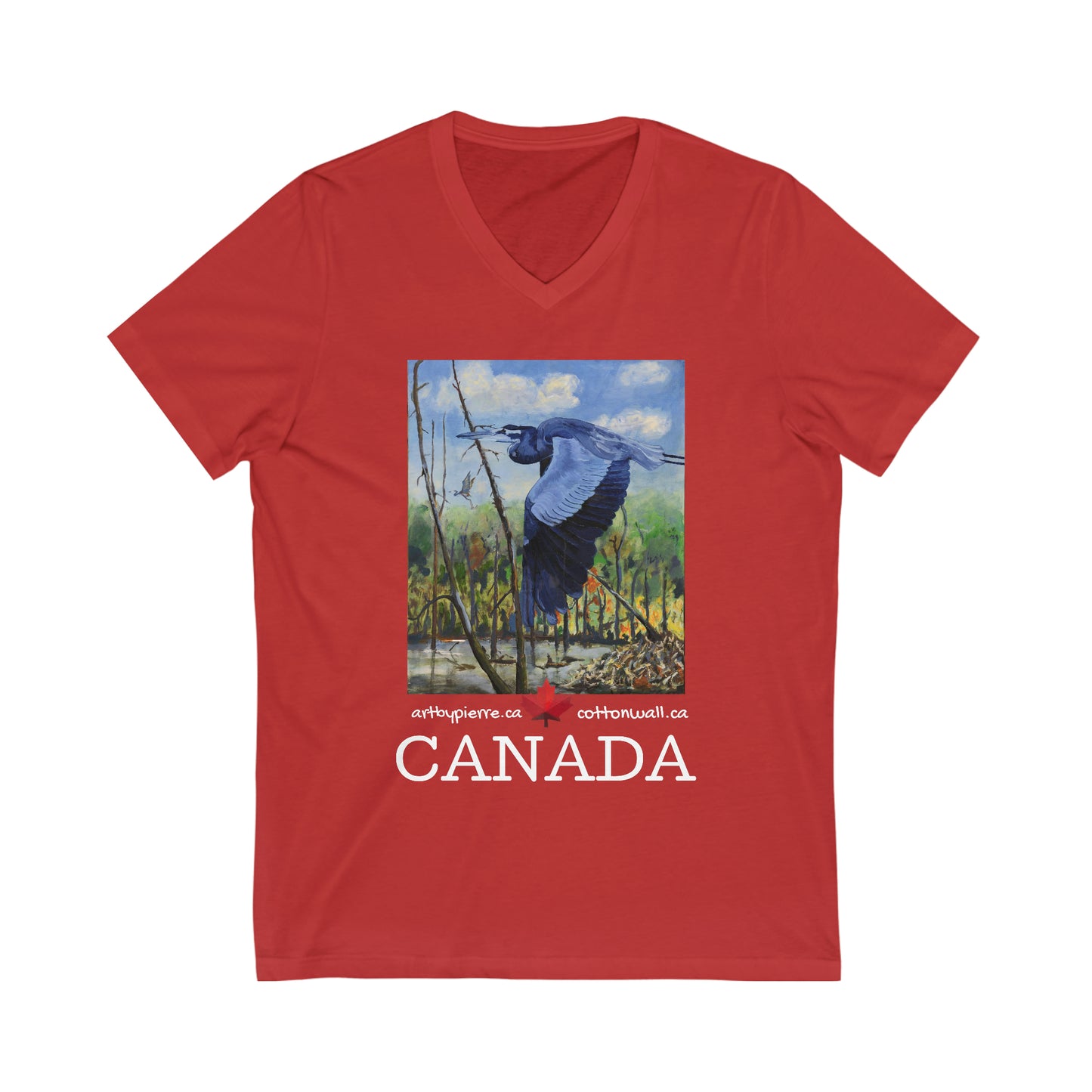 Blue Heron - V-Neck T-shirt