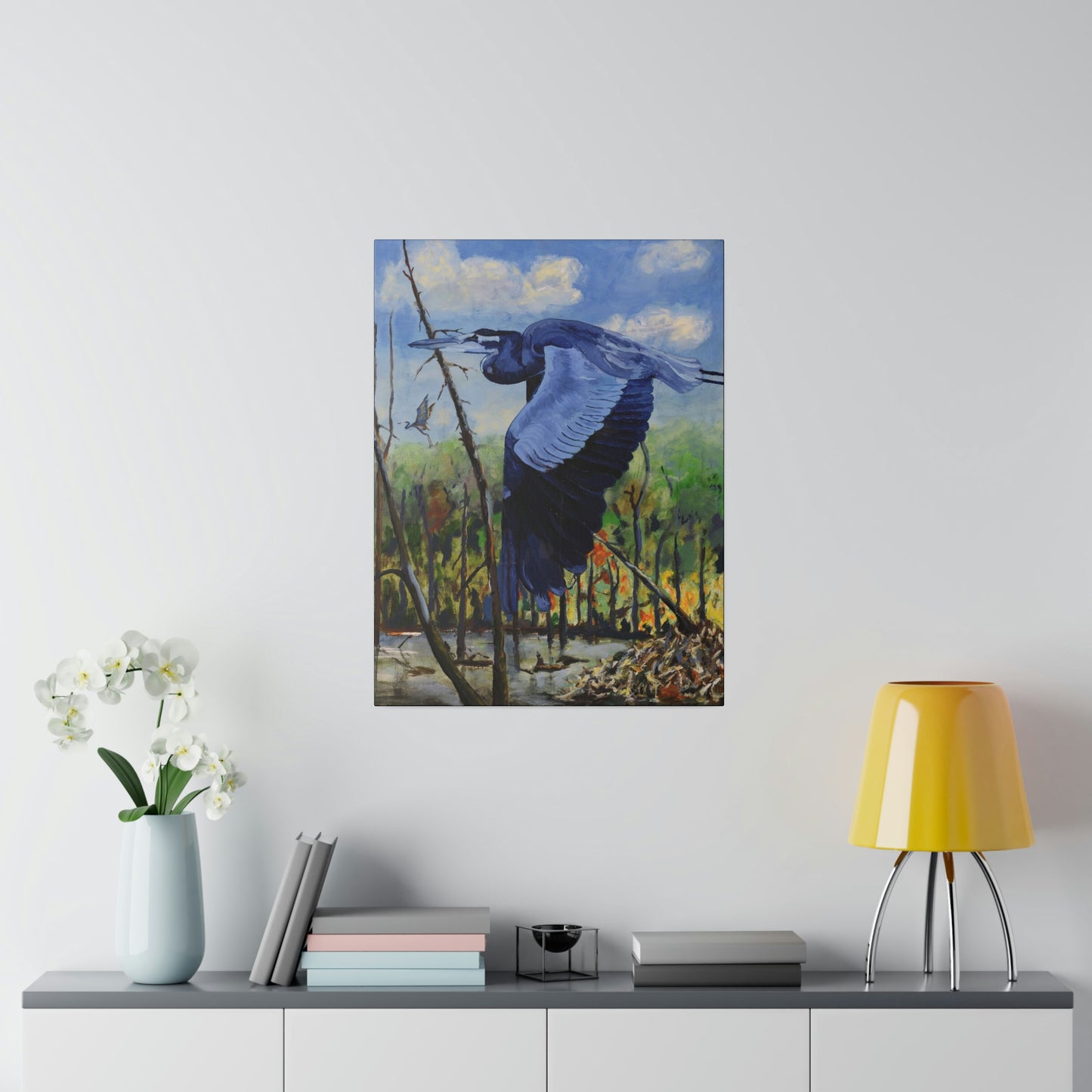 Blue Heron - Matte Canvas, Stretched, 0.75"