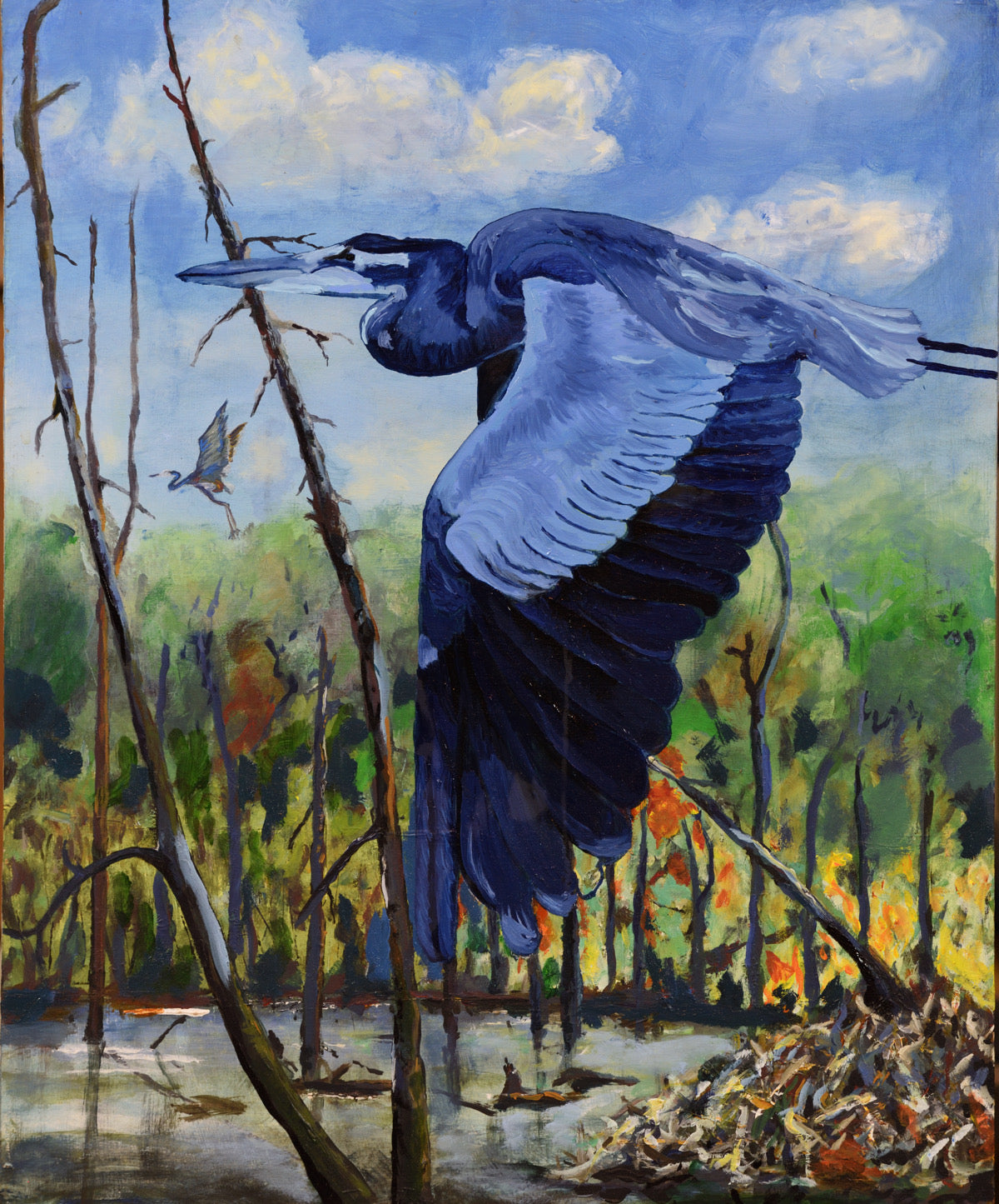 Blue Heron - Original Painting (unframed)