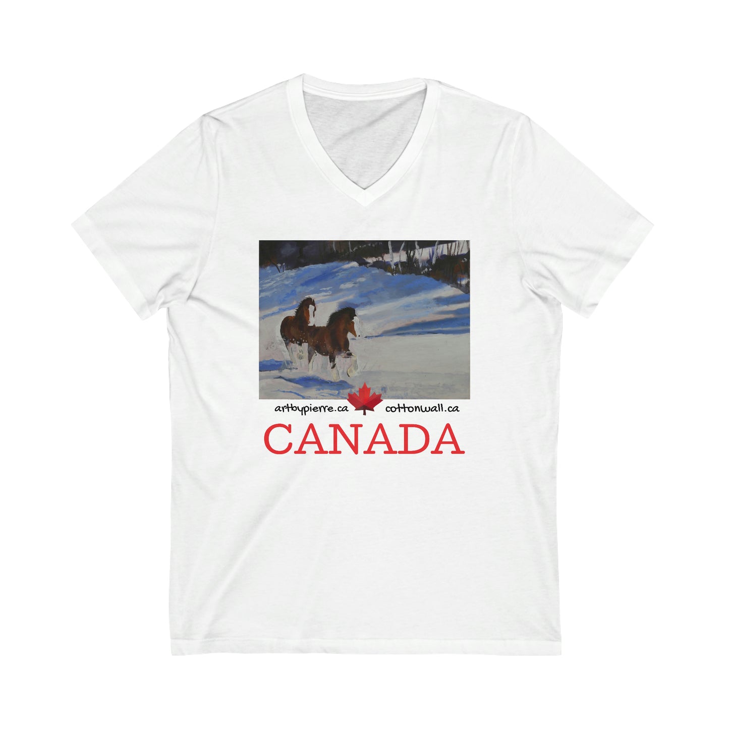 Clydes In Snow - V-Neck T-shirt